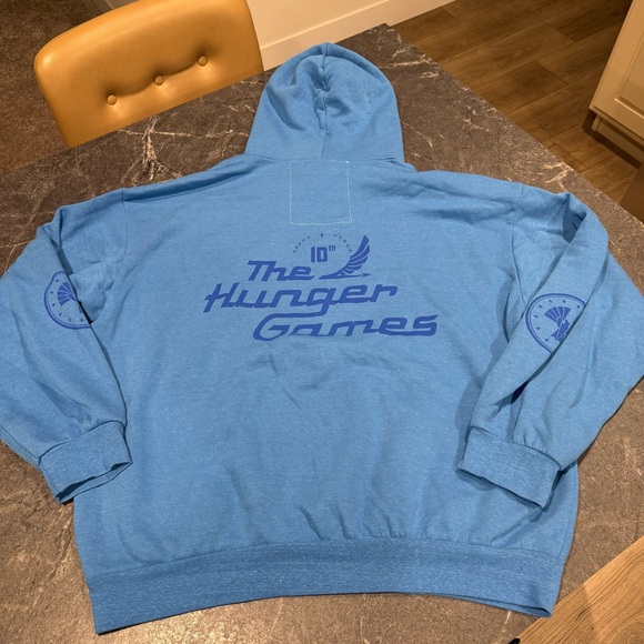 Aviator Nation X Hunger Games hoodie sweatshirt Large women blue - Picture 9 of 11